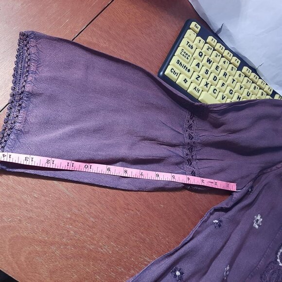 NEW ! More by Lata Women Crochet Boho Style Top Purple Size M - Picture 7 of 9